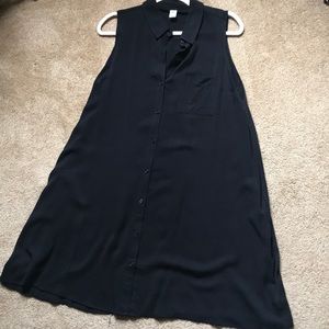 Old Navy Black Button Swing Dress